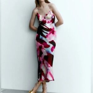 Zara floral water color dress